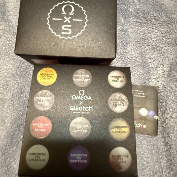 Authentic OMEGA X SWATCH Bioceramic MoonSwatch Mission to Mars SO33R100 Full Set - Picture 12 of 12